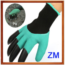 Hot Product Latex Coated Digging Garden Gloves With Four Claws